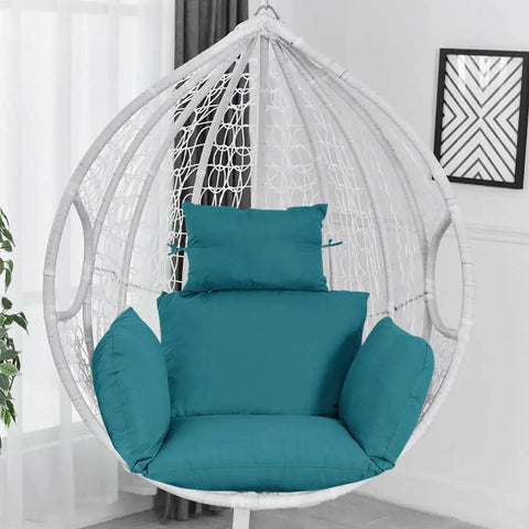 All Weather Egg Chair Cushion With Headrest Waterproof And UV Protected Thick Overstuffed Seat And Back For Indoor Outdoor