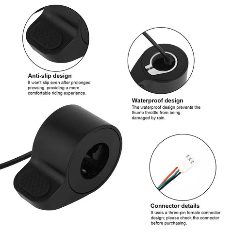Electric Scooter Throttle Thumb Accelerator Replacement For Xiaomi M365 E Scooter Accessories showing anti-slip, waterproof design.