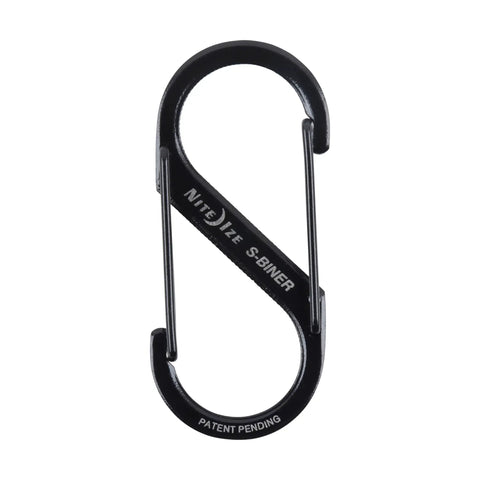 SBiner Stainless Steel Dual Carabiner Clip Set For Camping And Hiking Gear Multi Purpose Key Holder And Gear Organizer Size 2 Black