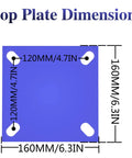 Heavy Duty Solid Rubber Wheel Caster Set Of 4, top plate dimensions 160mm x 160mm with 120mm mounting holes