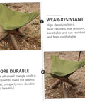 Nylon Outdoor Tripod Stool Portable Camping Chair Kit with Triangle Seat and Rope on dirt ground, focus on durability