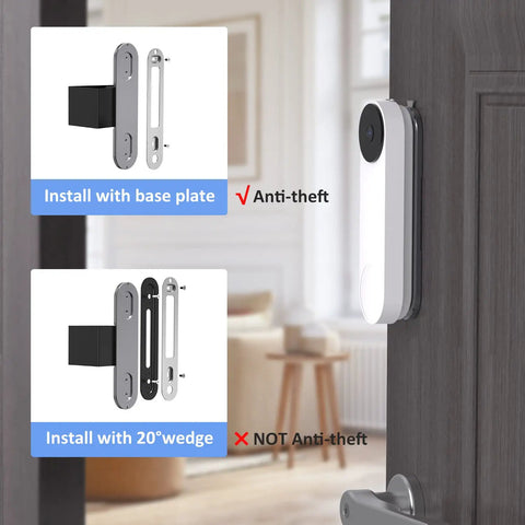 Anti Theft Doorbell Mount Clamp On Side Of Door For Easy Install No Drill Required Secure Dark Gray Mount Demonstration