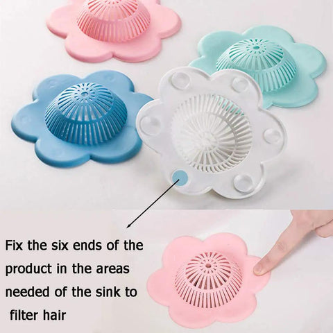 Silicone Hair Catcher Drain Stopper With Suction Cups For Bathroom Shower Bathtub And Kitchen Sinks, Easy Install, 4 Pack