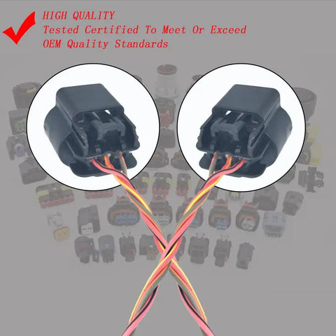 No Sweat Swap Battery Current Sensor Connector Harness Plug compatible with Buick Allure, featuring dual copper wire connectors.