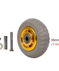 Heavy Duty Swivel Caster Wheels With Silent Rubber Treads For Slick Furniture Gliding And Serious Cart Hauling No Fuss Top Shelf Replacement Set Of Four, 35mm wheel close-up.