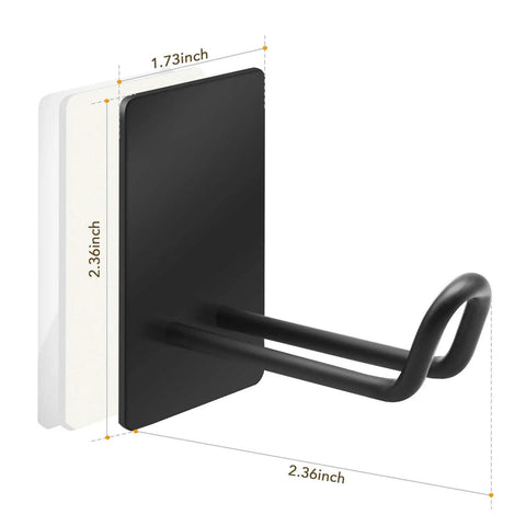 Heavy Duty Adhesive Hooks 4 Pack Stainless Steel Towel Hangers For Kitchen And Bathroom Door Wall Mount 2.36 inch Black