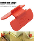 Heavy Duty Bullnose Corner Trim Gauge Dead On Woodworking Marking Jig For Spot On Drywall Crown Base Molding Layouts Tough Abs Plastic Pro Layout Tool for accurate trim measurement.