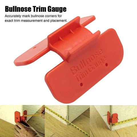 Heavy Duty Bullnose Corner Trim Gauge Dead On Woodworking Marking Jig For Spot On Drywall Crown Base Molding Layouts Tough Abs Plastic Pro Layout Tool for accurate trim measurement.