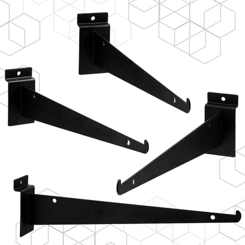 10 Pack 12 Inch Slatwall Shelf Brackets With Lip Heavy Duty Metal Slat Wall Brackets For Shelving And Display In Garage