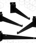 12 Inch Slatwall Shelf Brackets With Lip, Heavy Duty Metal Slat Wall Brackets, Bulk Pack Of 30 For Shelving Display In Garage Or Kitchen, Black Finish For Easy Mounting