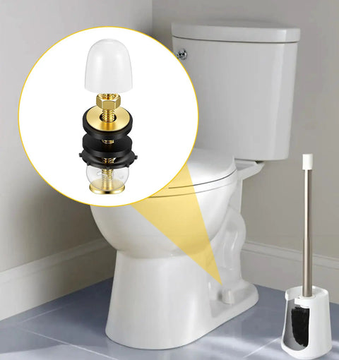 Heavy Duty Toilet Bolts Kit for Floor Installation with Nuts Washers and Caps 2 Pack Premium Anti Rust Metal Flange Bolts Replacement Hardware to Secure Toilet Bowl to Floor, white and gold