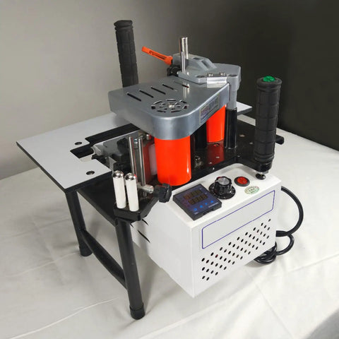Portable 45 Degree Tilting Edge Banding Machine For Wood And PVC, DIY Friendly Manual Edge Bander with double-sided gluing