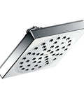 Eco-Performance Six-Inch Rain Showerhead With Immersion Technology, Self-Pressurizing One-Function Spray, chrome finish, angled view
