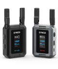 Wireless Hd Video Transmitter And Receiver System Featuring Fanless Silent Recording For Smooth Vlogging Interviews And Live Events Delivers No Sweat Setup With Big Gig Image Clarity shown with black and grey units.