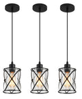 Fresh Matte Black Three Light Pendant With Clear Glass Shades Adjustable Farmhouse Industrial Hanging Fixture For Kitchen Island And Dining Room Decor Solid Home Upgrade Ceiling Lamp displayed from a front angle.