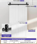 Durable 48 Inch Bifold Barn Door Hardware Kit For 44 Inch Closet Doors Easy Install And Quiet Operation Bi Fold Track System With J Shape Top Mount Rollers Black Powder Coated Steel For Smooth Reliable Sliding And Modern Look, featuring a 48-inch track and 200 lb capacity.
