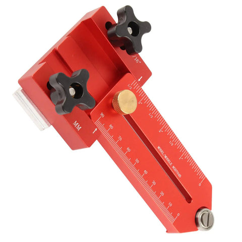 Extended Thin Rip Jig For Table Saws, Band Saws, And Router Tables For Repeat Narrow Strip Cuts with precision measurement scale