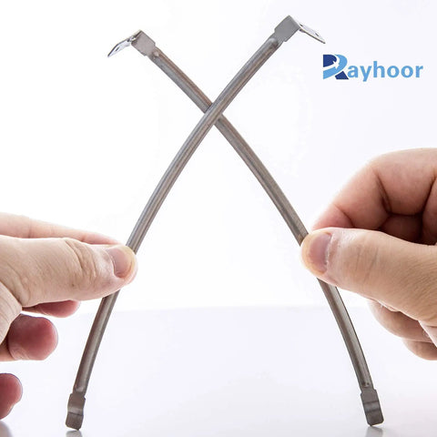 Hands holding 2 Pack Dryer Moisture Sensor Bar Replacement Part For LG Kenmore Dryers Replaces 6500EL3001A PD00001914 1268224 AP4445128 EAP3529161 Compatible With LG Models Easy Install.