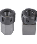 ER-25 Hex and ER-25 Square Collet Block Chuck Holder for Quick CNC Setup, shown with hex and square steel blocks.