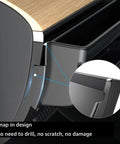 Dashboard Organizer For Tesla Model Y And Model 3 Left Side Dash Storage Box With Sunglasses Holder and Phone Mount installation close-up