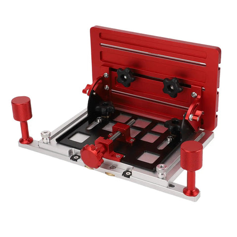Adjustable Table Saw Push Handle With Aluminum Alloy Vertical Backer And Clamp, shown for woodworking precision and stability