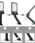 Beef Up Your Outdoor Space With Remote Solar Lights Color Temperature Adjustable From 2700K To 6000K 48 LED angle adjustment