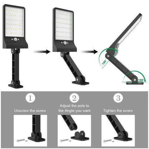 Beef Up Your Outdoor Space With Remote Solar Lights Color Temperature Adjustable From 2700K To 6000K 48 LED angle adjustment