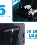 Adjustment mechanism showing 5 adjustable heights and load capacity of 90-350 lbs for Portable Electric Seat Lift Assist.