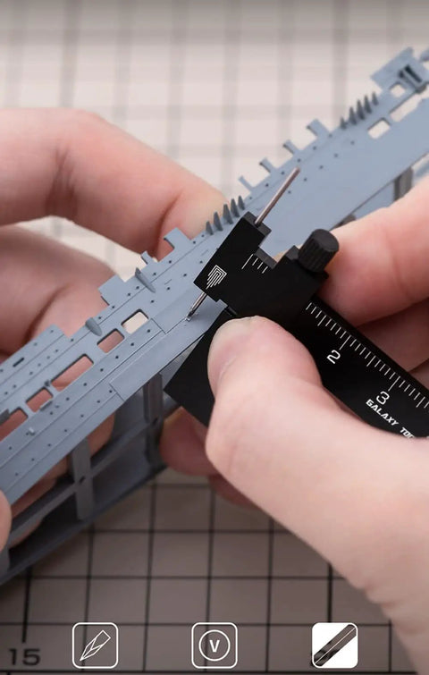 Precision Equidistant Scriber For Figure Kits And Military Miniatures Pro Grade Scale Model Tool With Molybdenum Tungsten Needle Durable Black Scribing Tool For Panel Lines Parallel Lines Hobbyists Technicians And Craftsmen