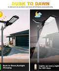600W Solar Flood Light Mega Bright For Outdoors With 30000 Lumens Dusk To Dawn Motion Sensor illuminating house