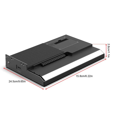 Plug And Play External Gpu Dock For Laptop Graphics Card Expansion PCIE Enclosure with dimensions 24.5x15.8x2.8 cm.
