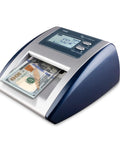 No Sweat Commercial Grade Five Point Automatic Money Bill Detector And Counterfeit Validator With Ultraviolet Magnetic Infrared Watermark Dimension Sensors For Quick Buck Scans And Secure Retail Transactions showing a smart cash counter with a $100 bill.