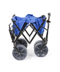 Collapsed Go To All Terrain Beach Wagon With Side Table For Beach Day Picnic And Camping Heavy Duty Collapsible Cart With Large Wheels
