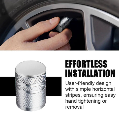 Rugged Valve Stem Caps 5 Pack No Fuss Metal Shell With Plastic Liner Corrosion Resistant And Leak Proof Universal Schrader Fit for installation