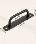 Black Aluminum Alloy Barn Door Handle Pull For Cabinets And Sliding Doors, Durable Go To Barn Door Hardware 5.82x0.98x1.41 in