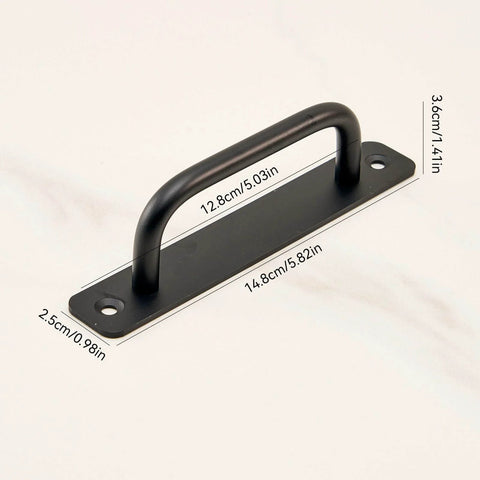 Black Aluminum Alloy Barn Door Handle Pull For Cabinets And Sliding Doors, Durable Go To Barn Door Hardware 5.82x0.98x1.41 in