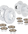 Front And Rear Drilled And Slotted Brake Kit With Ceramic Pads For Nissan Altima 2013-2025 Replacement Includes Rotors And Hardware