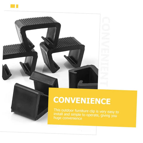 Outdoor Furniture Clips For Rattan Sofas And Wicker Chairs Easy Install Patio Sectional Fasteners in black color on display