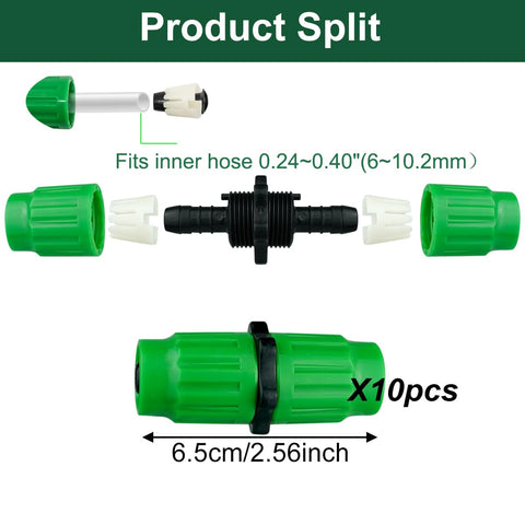 Expandable Garden Hose Repair Kit With Plastic Connectors 10 Pack Quick Fix for Damaged Hoses fitting detail