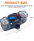 Beefy 300 Amp DC Circuit Breaker With Manual Reset For Trolling Motors RV Boat And Marine Power Systems, dimensions shown