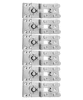 Rock Solid Six Piece Set Couch Joining Brackets For Sectional Sofas Galvanized Steel Connector Clips stacked neatly, showcasing durable design.