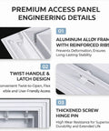 Galvanized Steel Attic Access Panel With Smooth Flush Door For Drywall Ceilings And Walls Sweet Fit Plumbing Service Cover Plate 22 By 36 Inches showcasing aluminum frame and latch design.