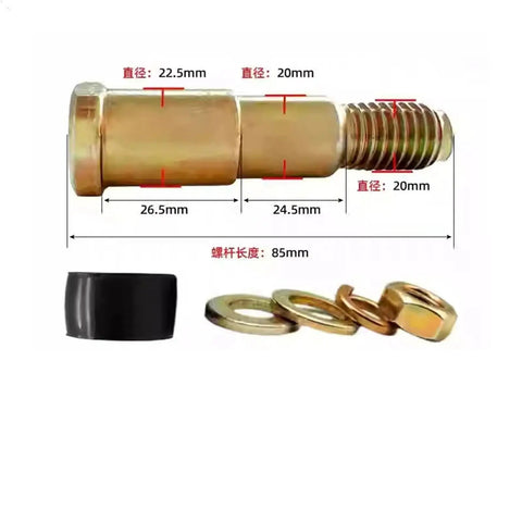Heavy Duty 1 Set FCL Pin Bolt And Rubber Shaft Bushing Kit Size M20 X 85 with pin bolt and washers for machinery use.
