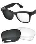 Polarized Replacement Lenses For Ray-Ban Meta Wayfarer RW4006 50mm And Gen 2 RW4012 50mm Smart Glasses, clear and dark lenses