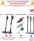 Compatibility warning for All In One Vacuum Attachments Kit with Universal Hose Adapters, excluding Shark, Black & Decker, Dyson, Bissell models.