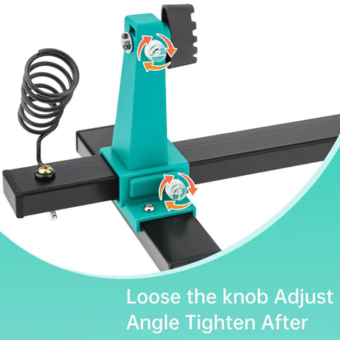 Close-up of Adjustable PCB Holder Soldering Clamp For Circuit Boards With Soldering Iron Pen Holder And 360 Degree Rotation