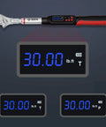 Digital Open End Torque Wrench With 34mm Jaw And LCD Display Anti Drop Design, 5 To 99.6 Ft Lb, showing torque setting
