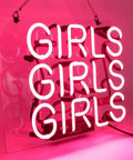 Girls Neon Sign Pink Real Glass Neon Light Wall Decor Lit Up Sign For Bedroom Halloween And Christmas Decor Custom Neon Words For Wall Modern Home Accent