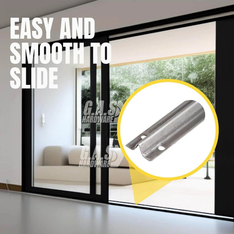 Screw On Track Cover For Sliding Patio Glass Doors Replacement Hardware In Stainless Steel 1 W X 7/16 H 6 Feet Long image
