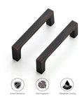 25 Pack Solid 3 Inch Square Cabinet Handles Oil Rubbed Bronze Drawer Pulls For Kitchen Cupboards features and benefits displayed